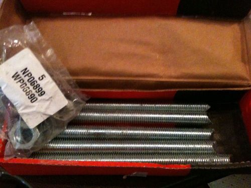 NEW PK/5 HILTI HAS 3/4&#034;X9-5/8&#034; ANCHOR STUDS W/NUTS &amp; WASHERS ~ OLD STOCK