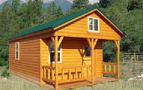 Amish built log sided campground camping cabin, starting at $15,900 delivered