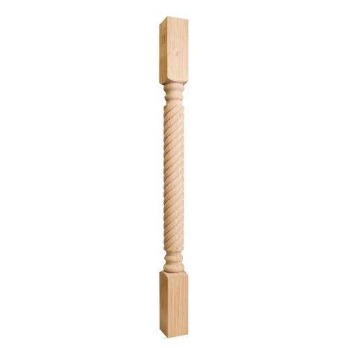 Wood Post with Rope Pattern . 3&#034; x 3&#034; x 35-1/2&#034;. Species: Alder