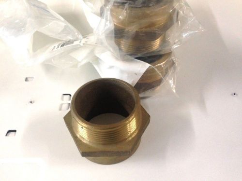 2-1/2&#034; Brass FTP to Male Hose Adapter, NEW, Lot of (4), Pipe Fitting