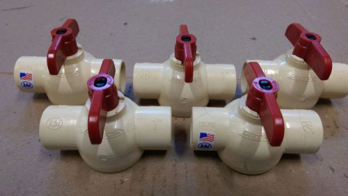 Lot of 5 1&#034; cpvc cts socket x socket ball valves cbv100-s free shipping x5 for sale