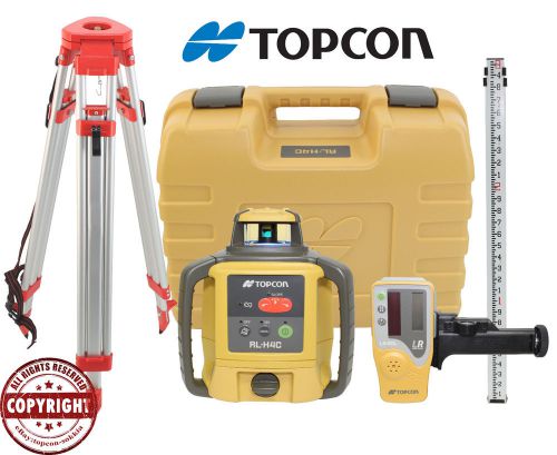 Topcon rl-h4c self-leveling rotary slope laser level pakcage, grade, inch for sale