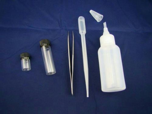 5 pc gold panning clean up kit-snuffer-sniffer-tweezers-small vial &amp; large vial for sale