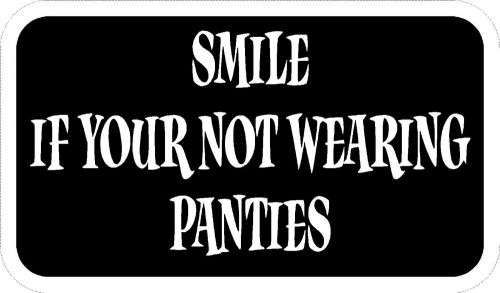 SMILE IF YOUR NOT WEARING PANTIES Decals hardhats toolboxes laptops humorous