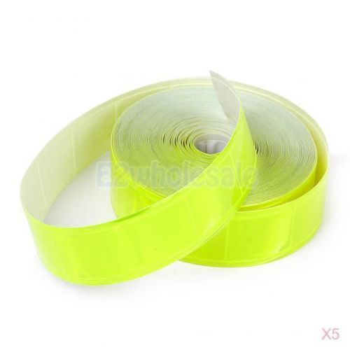 5pcs 10M Scotchlite Gloss Sew on Reflective Tape 1&#034; Wide Safe Fluorescent yellow