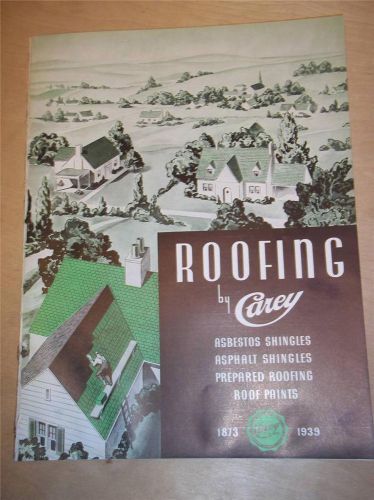 Vtg Philip Carey Co Catalog~Asbestos Roofing/Siding Careystone Shingles~1939