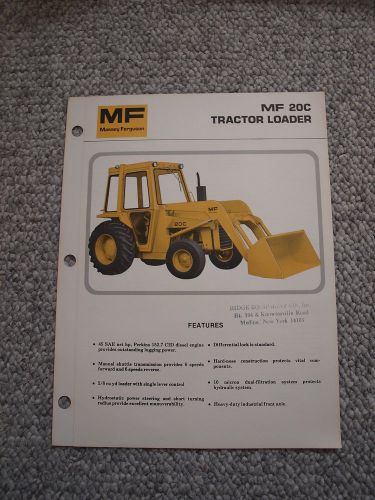 Massey-Ferguson MF 20C Tractor Loader Brochure Original MINT &#039;77