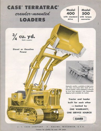 Equipment brochure - case-terratrac - 400 500 - crawler loader - c1957 (e1702) for sale