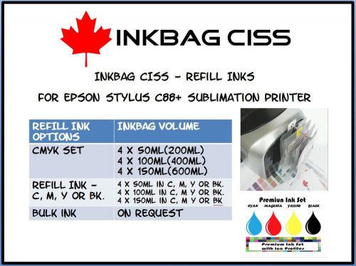 Inkbag ciss-refill ink(400ml ds ink) for epson stylus c88+ sublimation printer for sale