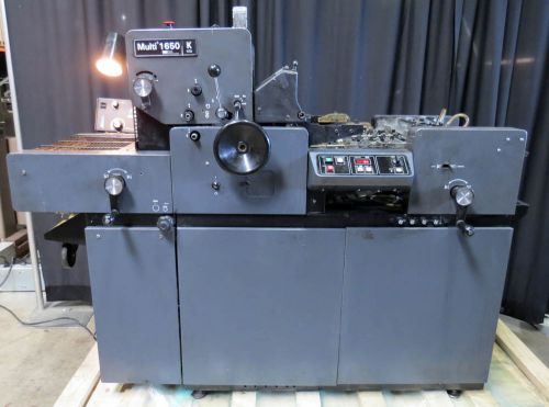 Multi graph 1650 1-color printing press with kompac dampener – 1650k ab dick for sale