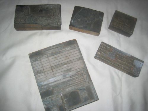 Wood Copper Printers Blocks Stamps Vintage Printing Press