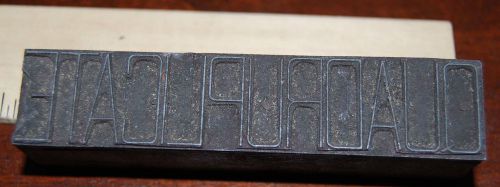 Vintage Metal Printer&#039;s Block Printing Plate QUADRUPLICATE