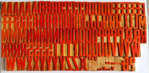 118 piece Vintage Letterpress wood wooden type printing blocks 40mm mint#wb4