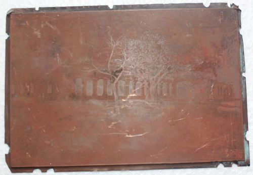 From india vintage printers copper block autumn trees scene #go1079 for sale