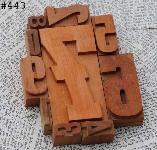 0-9 mixed unused numbers letterpress wood printing blocks wood type number 12345