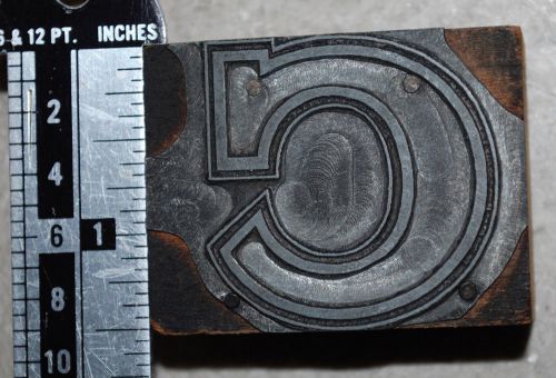 Vintage / Antique Letterpress Metal on wood  Printer&#039;s Type &#034;C&#034;, 1 1/2&#034; tall