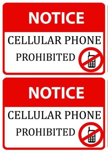 Notice Cellular Phone Prohibited Business Important Company Notice Vinyl Signs
