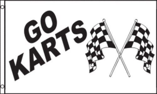 Go Karts Flags 3&#039; X 5&#039;  Banners Outdoor Indoor (2 PACK) Pair