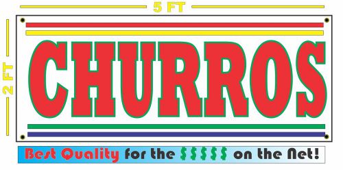 CHURROS BANNER Sign NEW Larger Size for Fair Carnival Hot Dog Stand Cart