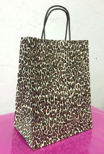 25pcs Leopard Print Paper Shopping bags Retail Gift Merchandise 8 X 5 X 10