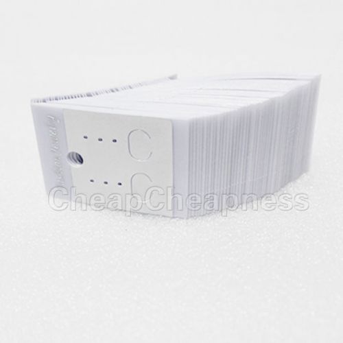 100 PCS White Paper Earrings Jewelry Display Hanging Cards Tags DSUS