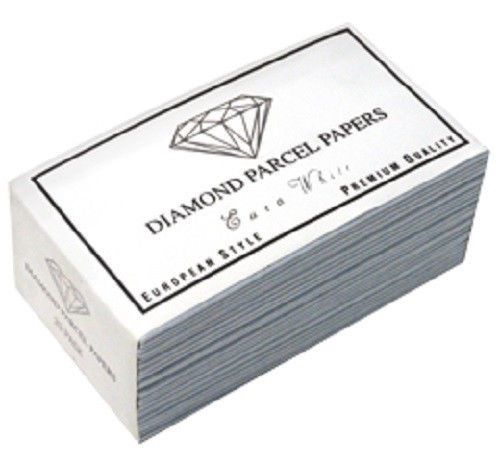 EUROPEAN STYLE PARCEL DIAMOND GEMSTONE PAPERS 3&#034; X 1 3/4&#034; WHITE/WHITE Box 100 PC