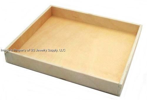 6 Natural Wood 8 1/4&#034; x 7 1/4&#034; x 1&#034; Utility Display Trays