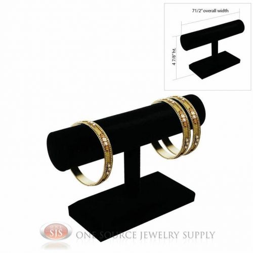 4 7/8&#034; Black Velvet 1 Tier T-Bar Round Jewelry Bracelet Display Presentation