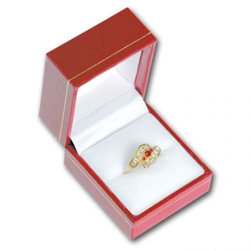 HIGH QUALITY CLASSIC LEATHERETTE RING BOX RED RING BOX JEWELRY GIFT BOX &lt;&lt;DEAL&gt;&gt;