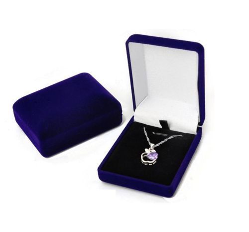 20 Pcs Deluxe BLUE VELVET Pendant Necklace Earring Presentation Jewelry Gift Box