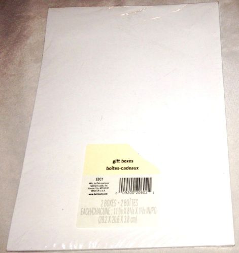 New Hallmark White 8 1/4&#034; X 11&#034; X 1 1/2&#034; Packaging Gift Boxes - Lot of 2