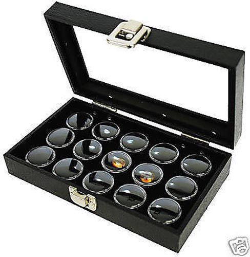 1-15 gem jar glass case black insert jewelry display for sale