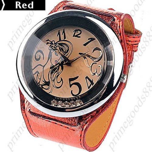 Round Style Rhinestone Free Shipping Quartz Wrist Wristwatch Women&#039;s Red