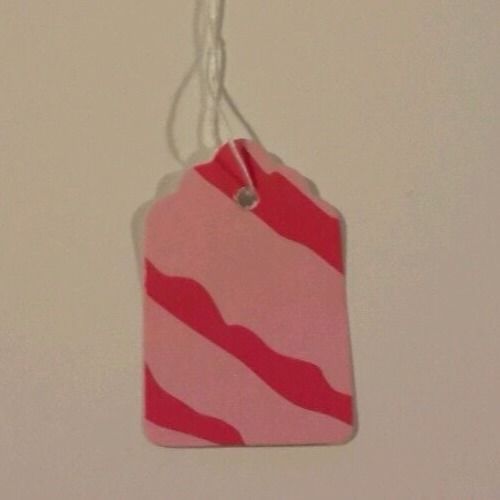 100 1 x 1 5/8&#034; Pink  and pink Zebra print price tags with string