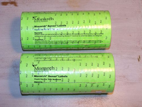 Monarch 1110 Green PLU Price Labels 2 Sleeves with Purple Ink Rollers c