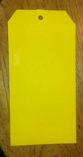 Dennison Yellow Tags Lot of 25 Size 6 1/4&#034; x 3 1/8&#034; Unstrung Reinforced Label