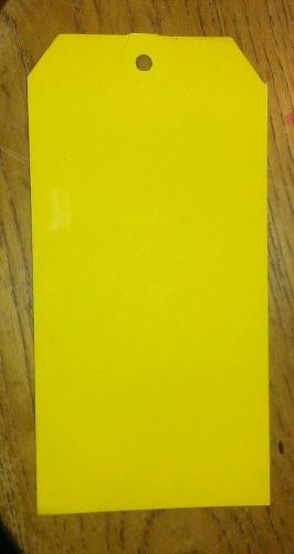Dennison Yellow Tags Lot of 25 Size 6 1/4&#034; x 3 1/8&#034; Unstrung Reinforced Label