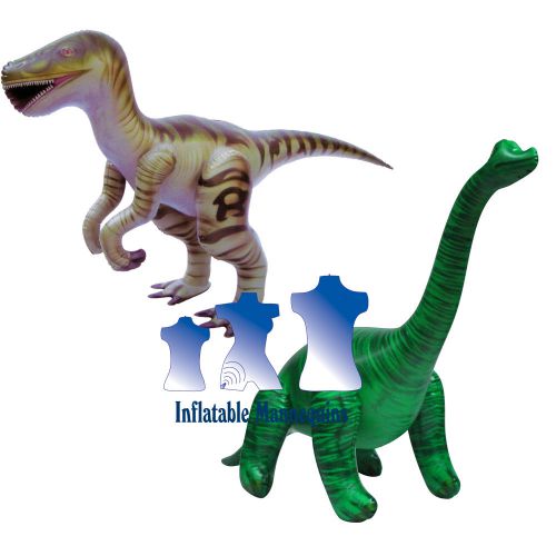 Inflatable Velociraptor and Stegosaurus