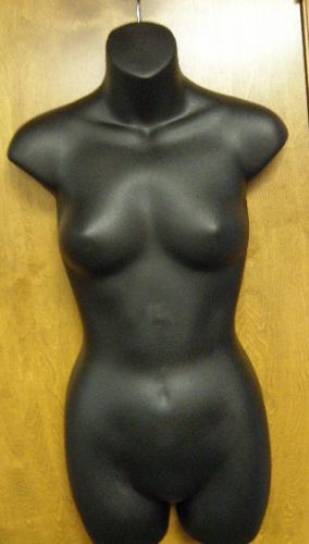 New Female Mannequin Half round hangin Torso Dress Form Black Thick Plastic
