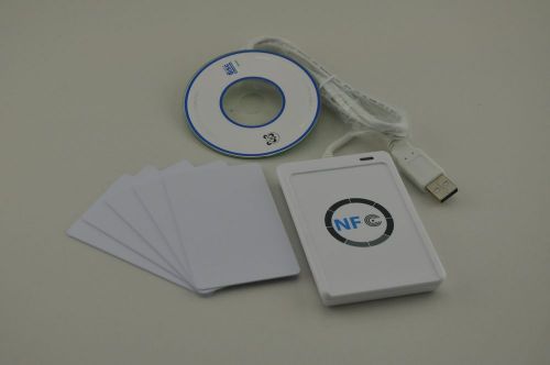New nfc acr122u rfid contactless smart reader &amp; writer/usb with 5xmifare ic card for sale