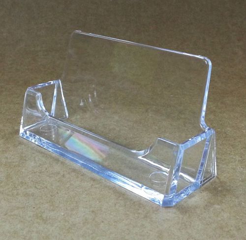 5qty Business Card Display Stand Holder - Desk Top - Horizontal (Clear)