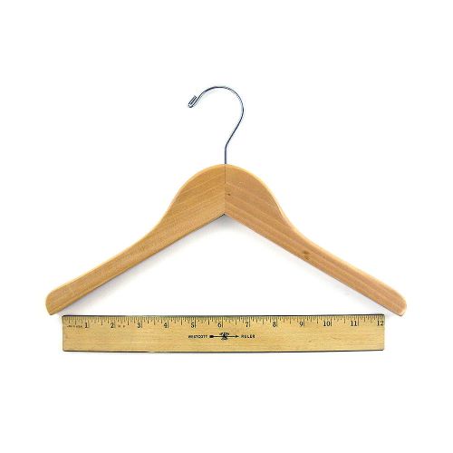 50 Natural Finish Wood Clothes or Coat Hangers 13 1/2&#034;
