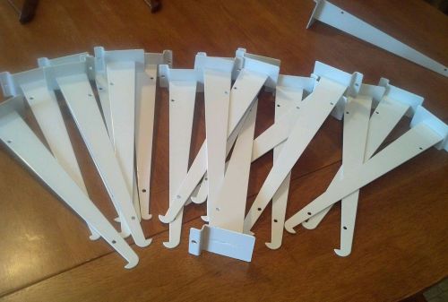 White Slat Wall Brackets 12 inch Great Condition