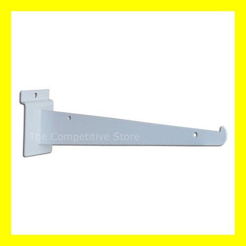 10&#034; White Slatwall Knife Shelf Bracket W/Lip - 10 Pcs Lot - Fits All Slat Panels