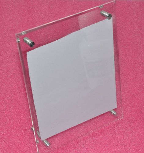 Lot of 10 5&#034;x7&#034; Acrylic Frame Sign Holder with Standoff Hardware