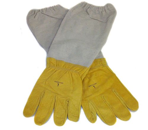 New L Large Beekeeping Gloves, Leather Bee Keeping with sleeves from VIVO