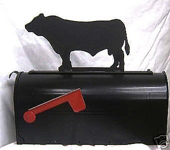 Hereford bull cow steer mailbox topper sign steel metal for sale