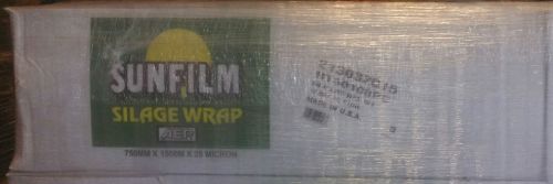 Sunfilm Silage Wrap 30&#034;(750MM)x5000&#039;(1500M)x1 mil white 75% Stretch UV Protect