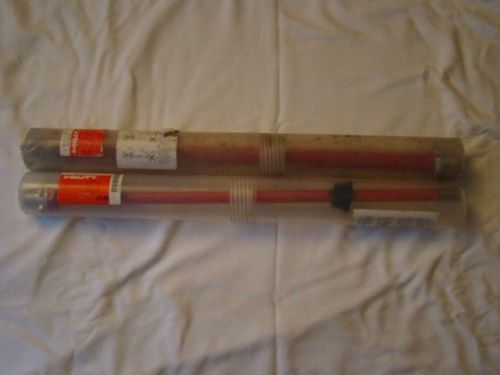2 hilti dd-ec1 7/8&#034; x 24&#034; &amp; 1.25&#034; x 24&#034; drill bits, dd-c 22/600 t2 &amp; dd-c 1 t2 for sale