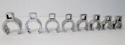 Snap on 8 pc part # 208an flare nut crowfoot 5/8 - 1-1/16&#034; wrench set for sale